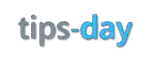 Texto estilizado "tips-day" em fundo escuro.